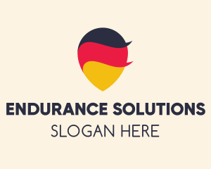 German Flag Location Pin logo design