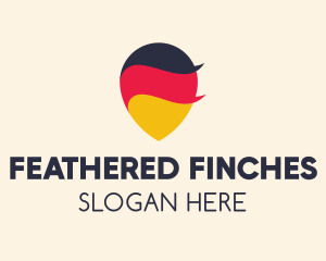 German Flag Location Pin logo design