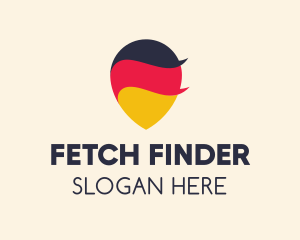 German Flag Location Pin logo design