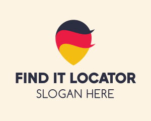 Locator - German Flag Location Pin logo design