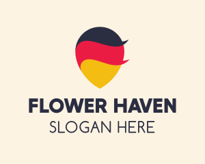 German Flag Location Pin logo design