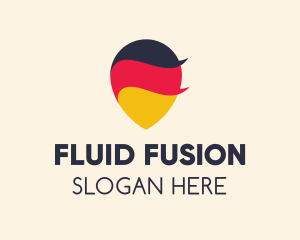 German Flag Location Pin logo design