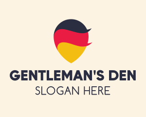 German Flag Location Pin logo design