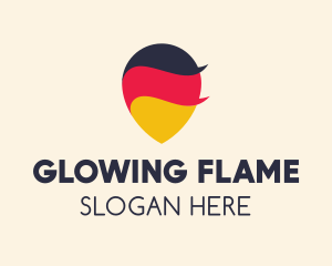 German Flag Location Pin logo design