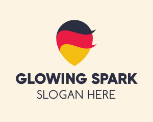 German Flag Location Pin logo design