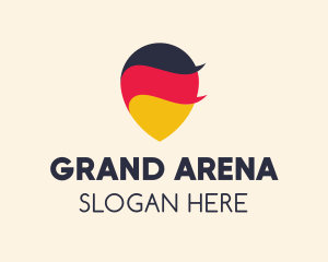 German Flag Location Pin logo design