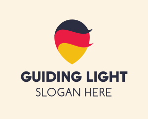 German Flag Location Pin logo design