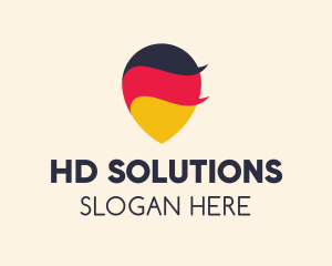 German Flag Location Pin logo design