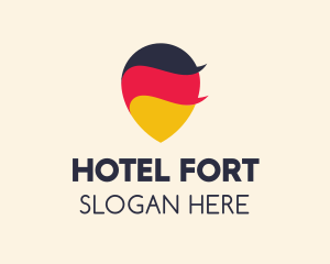 German Flag Location Pin logo design