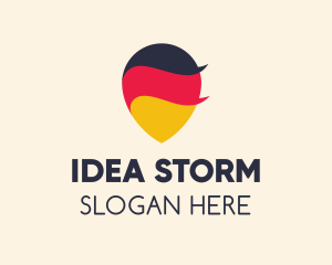 German Flag Location Pin logo design