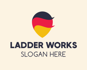 German Flag Location Pin logo design