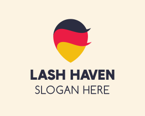 German Flag Location Pin logo design