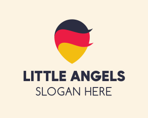 German Flag Location Pin logo design