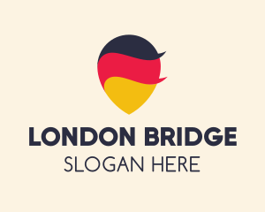 German Flag Location Pin logo design