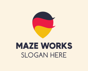 German Flag Location Pin logo design