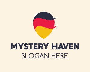 German Flag Location Pin logo design