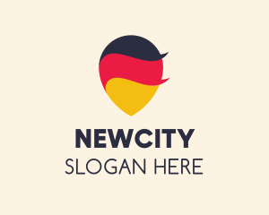 German Flag Location Pin logo design