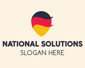 National - German Flag Location Pin logo design