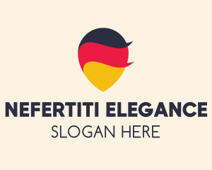 German Flag Location Pin logo design