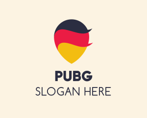 German Flag Location Pin logo design