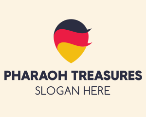 German Flag Location Pin logo design