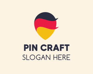 Pin - German Flag Location Pin logo design