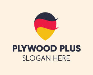 German Flag Location Pin logo design