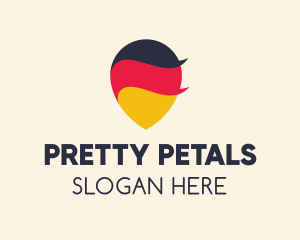 German Flag Location Pin logo design