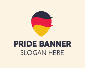 Flag - German Flag Location Pin logo design