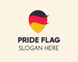 Flag - German Flag Location Pin logo design
