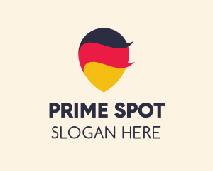 Location - German Flag Location Pin logo design