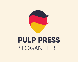 German Flag Location Pin logo design