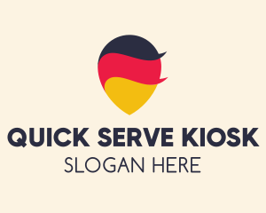 German Flag Location Pin logo design