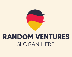 German Flag Location Pin logo design