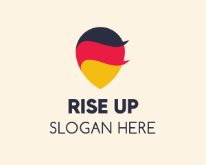 German Flag Location Pin logo design