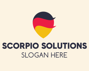 German Flag Location Pin logo design