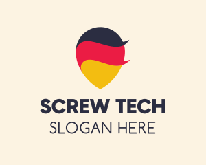 German Flag Location Pin logo design