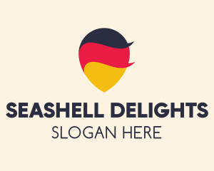 German Flag Location Pin logo design