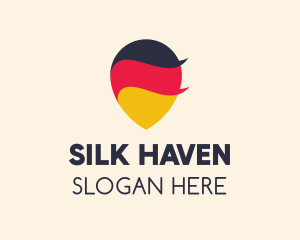 German Flag Location Pin logo design