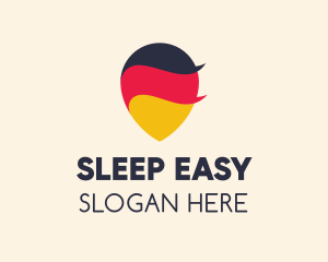 German Flag Location Pin logo design