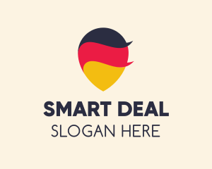 German Flag Location Pin logo design