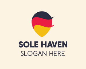 German Flag Location Pin logo design