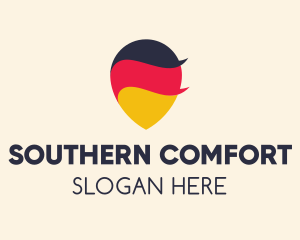 German Flag Location Pin logo design