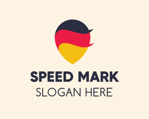 German Flag Location Pin logo design