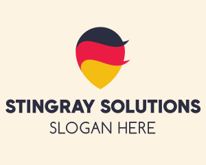 German Flag Location Pin logo design