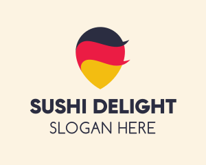 German Flag Location Pin logo design