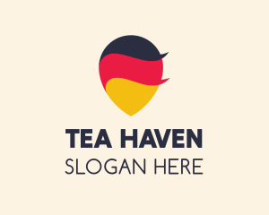 German Flag Location Pin logo design