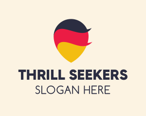 German Flag Location Pin logo design