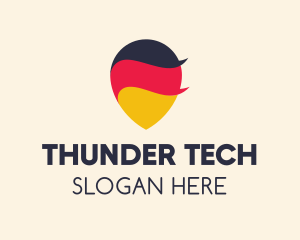 German Flag Location Pin logo design