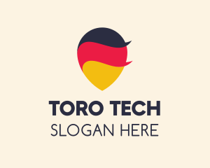 German Flag Location Pin logo design